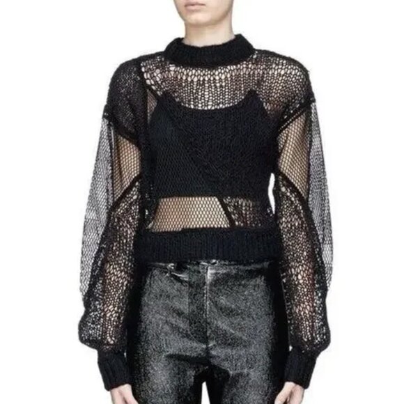 Helmut Lang Black Mesh Top - Picture 2 of 8